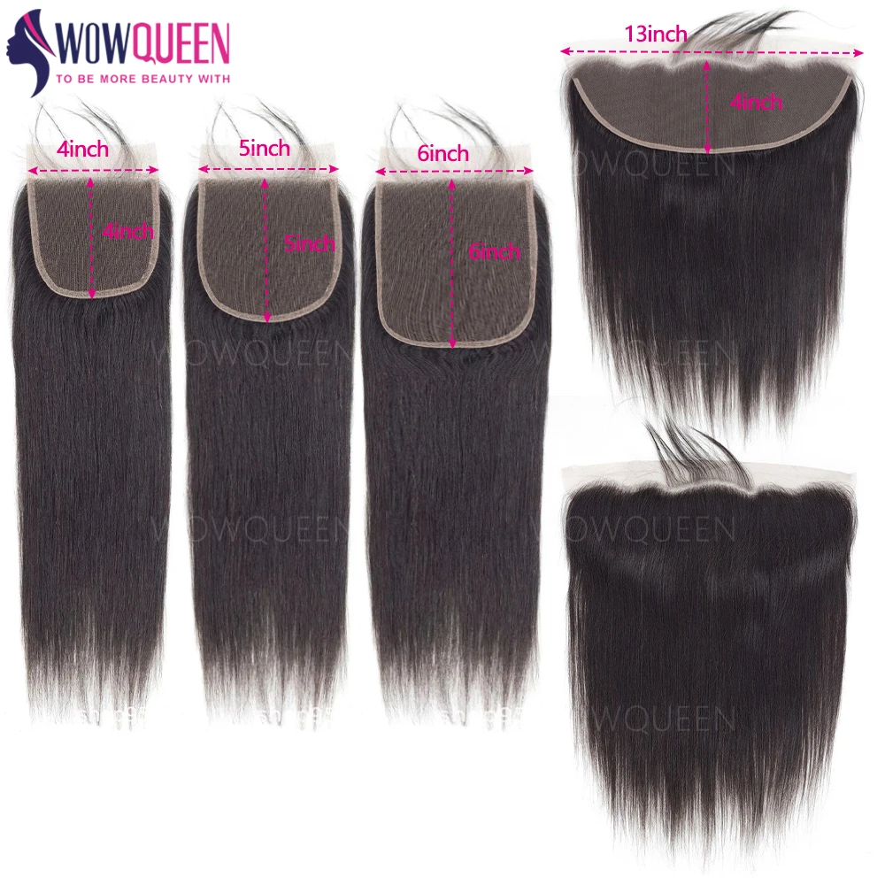 Straight 4x4 5x5 6x6 Lace Closure Only 100% Human Hair Transparent 13x4 Lace Frontal Human Hair Ear to Ear Frontal Free Part