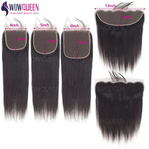 Straight 4x4 5x5 6x6 Lace Closure Only 100% Human Hair Transparent 13x4 Lace Frontal Human Hair Ear to Ear Frontal Free Part