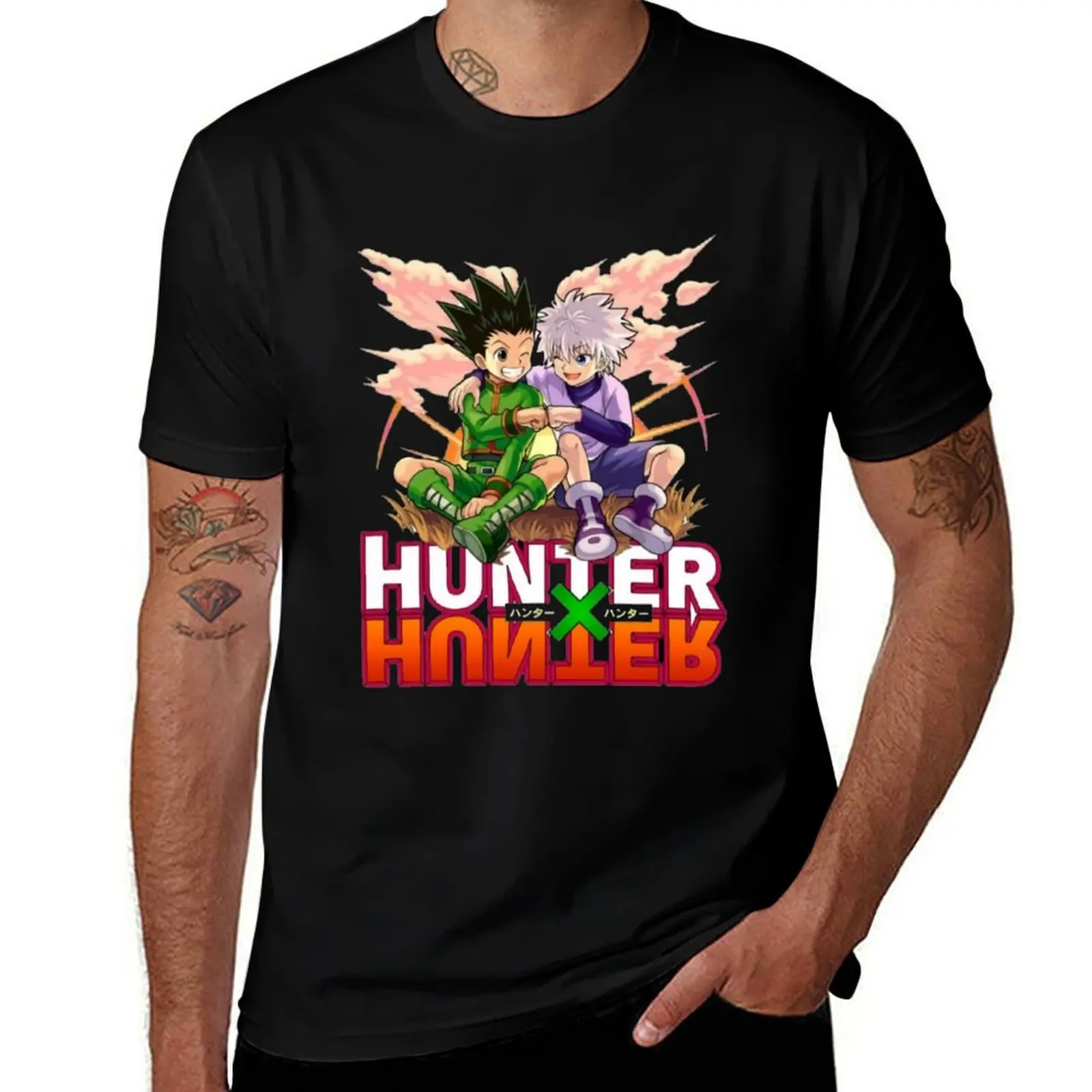 great art work of adventure -%[hunters]% friendship T-Shirt funny gifts summer shirt T-shirt men