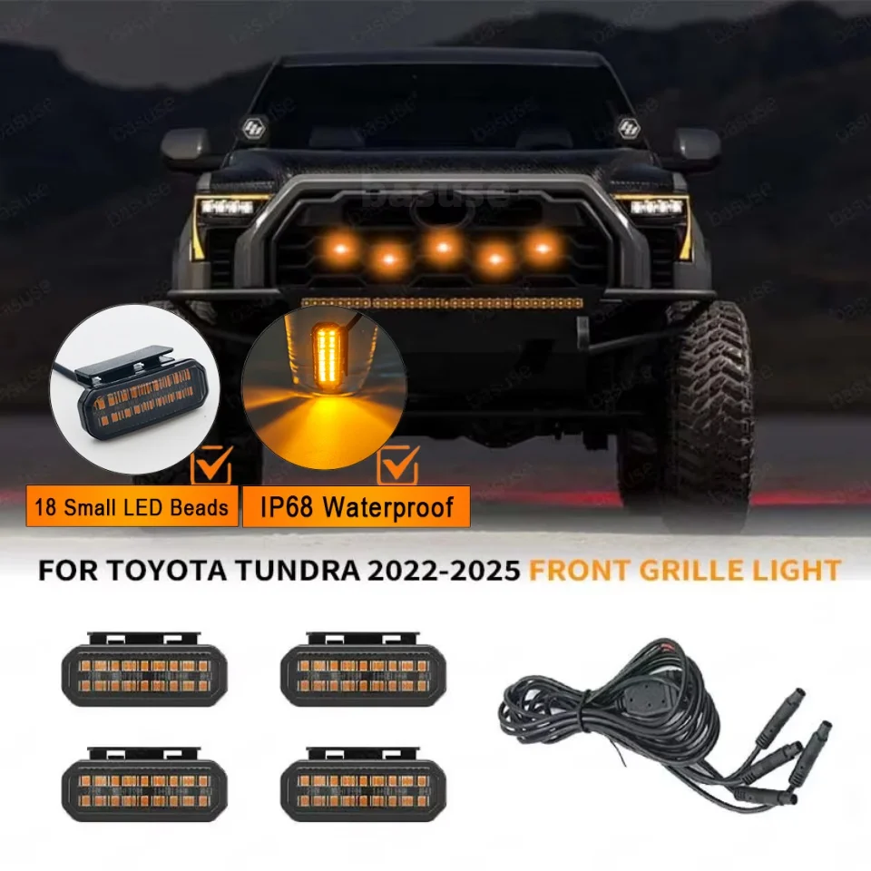 Beusfirts 18LED Front Grille Light For Toyota Tundra Raptor/TRD DRL/Driving/Position Lights 2022-2025 Car Daytime Running Light