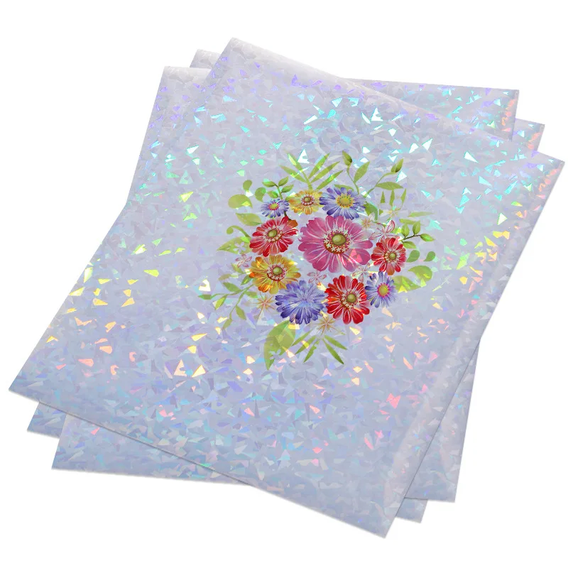 20 Sheets A4 Waterproof Inkjet Printable Holographic Vinyl Sticker Paper - Adhesive Laser Diamond Effect for Inkjet Printing