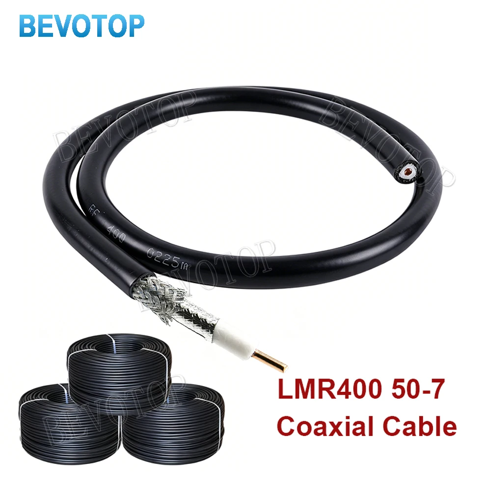 Black LMR400 Cable 50 Ohm 50-7 RF Coaxial Pigtail High Quality Low Loss LMR-400 RF Coax Cable Jumper Cord 1M-200M BEVOTOP