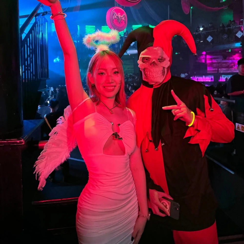 Adulto loween desempenho traje palhaço cosplay terrorista conjunto algodão poliéster mistura tradicional chinês traje de palco