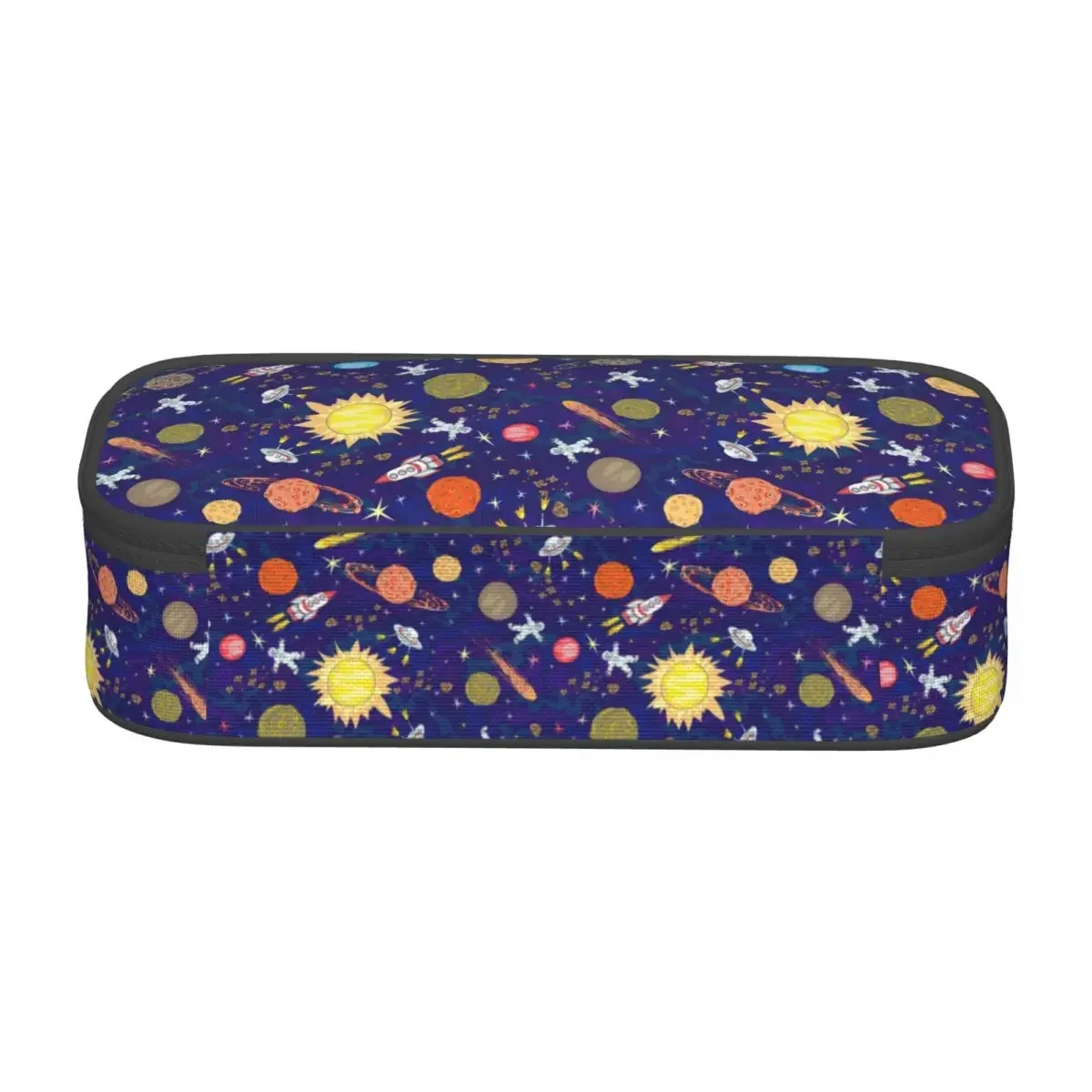 مخصص كوكب الفضاء صاروخ مقلمة لفتاة صبي سعة كبيرة الكون رائد الفضاء سفينة الفضاء صندوق القلم حقيبة اللوازم المدرسية