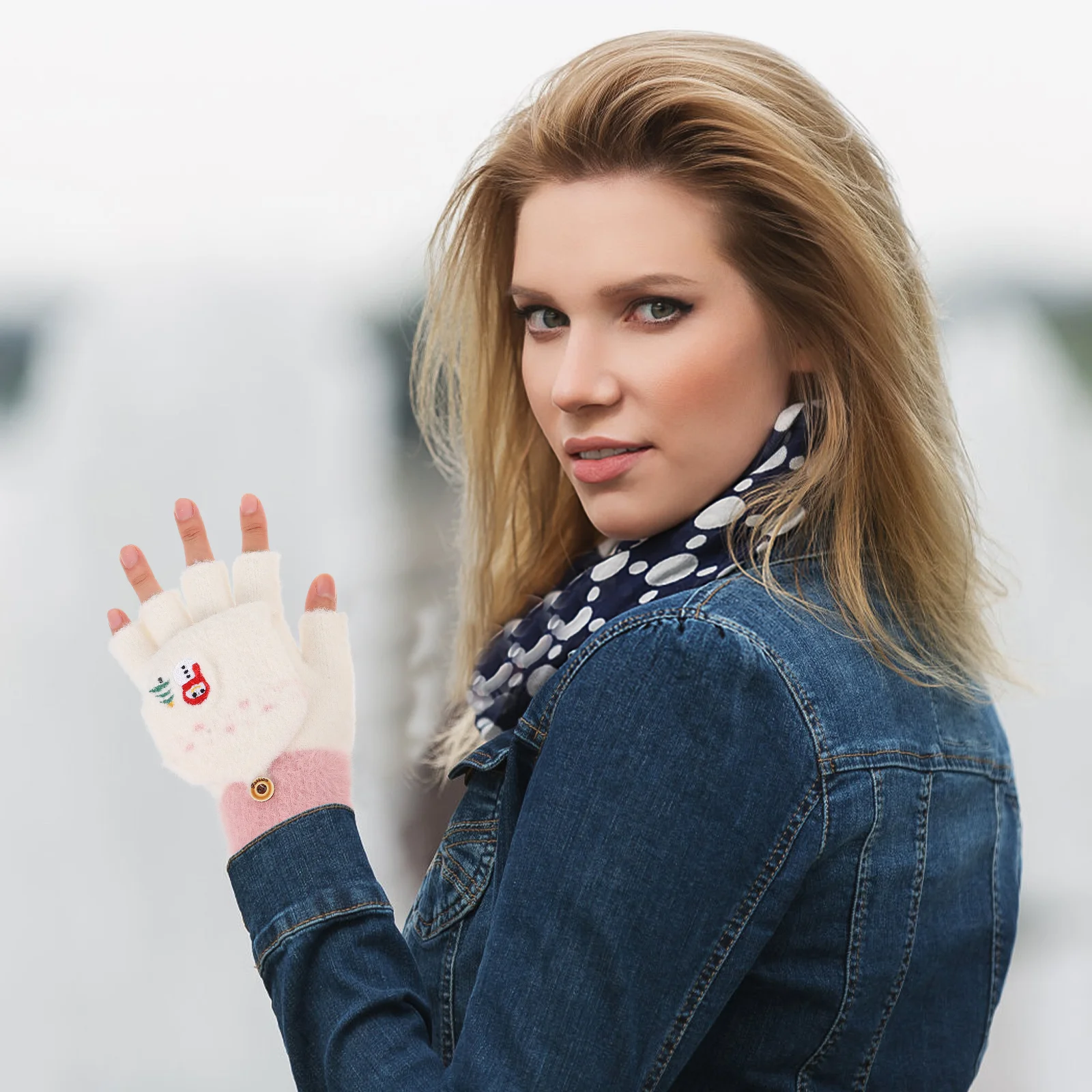 

1 пара теплых перчаток из акрилового волокна, детские зимние варежки с откидной крышкой, мягкие толстые вязаные детские перчатки с героями мультфильмов, теплые варежки