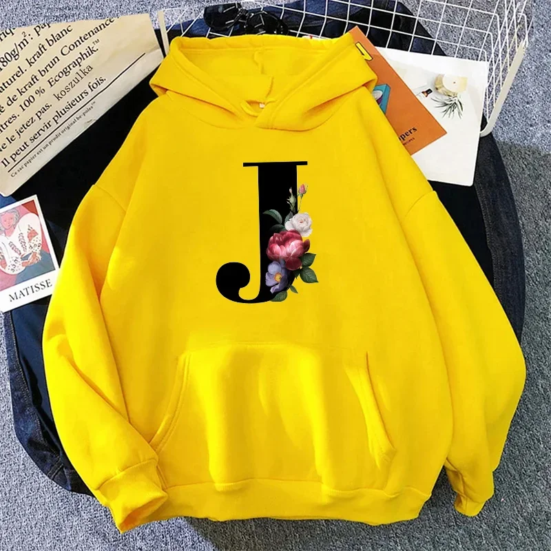 Heiße Verkäufe Herren Hoodies Casual Buchstaben A-Z Druck Sweatshirts Sportswear Outdoor Sport Jogging Herren Kleidung Gelbe Tops
