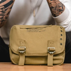 Maden Retro M1961 Distressed Letter Canvas Messenger Bags Verstelbare Draagbare Schouder Motorfiets Heuptas Voor Mannen