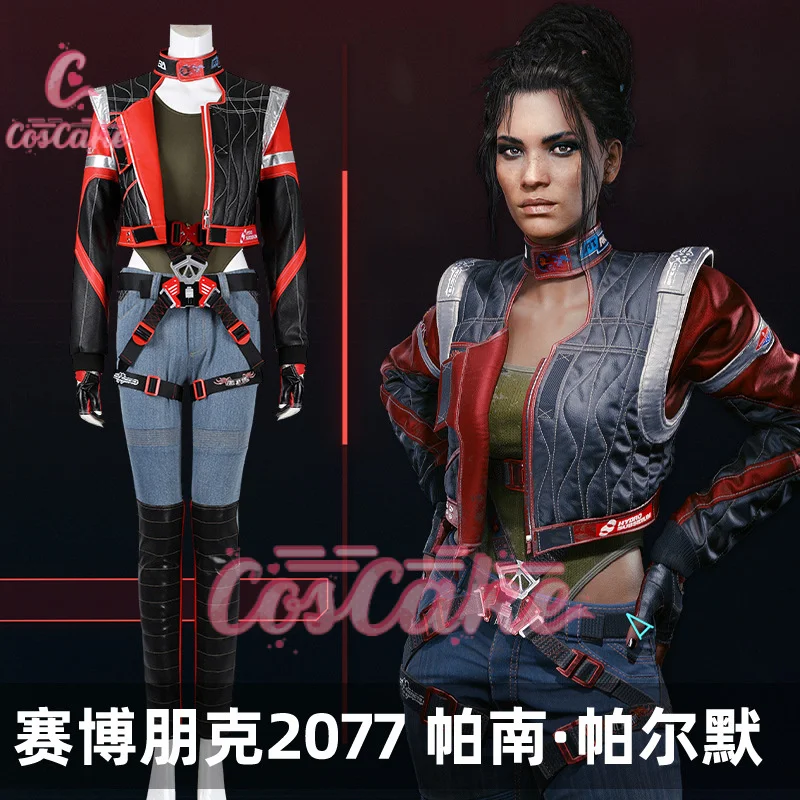 Punk 2077 woman PanAm Palmer cosplay costume outfit coat pants belt full set Halloween Carnival party for women men coscake