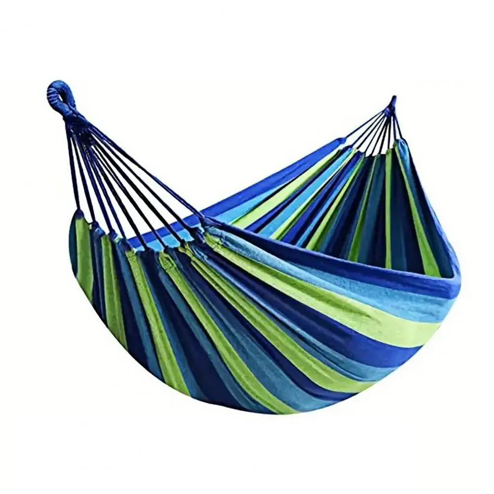 Strong Load-bearing Hammock Outdoor Canvas Hammock with Carry Bag Heavy Duty Portable Camping Gear Colorful Stripe Single Double