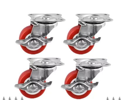 4Pcs Furniture Caster 1/1.25/1.5/2 inch PVC Universal Wheel Swivel Caster Roller Wheel For Platform Trolley Accessory Furniture