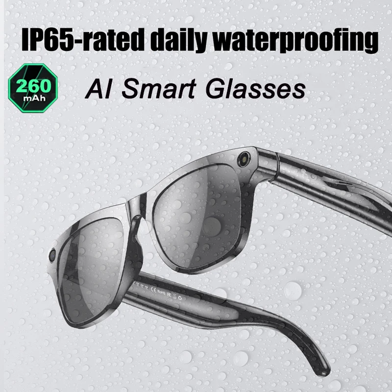 1080 AI gafas inteligentes GPT 100mp cámara HD multifuncional Chat Bluetooth llamada voz asistente de música AI traducción gafas inteligentes