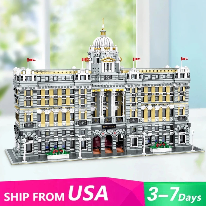 10423PCS MOC HSBC Bank Bouwstenen Wold Beroemde Iandmark Architectuur Modulaire Model Kit DIY Montage Speelgoed Cadeau voor Volwassen Kid