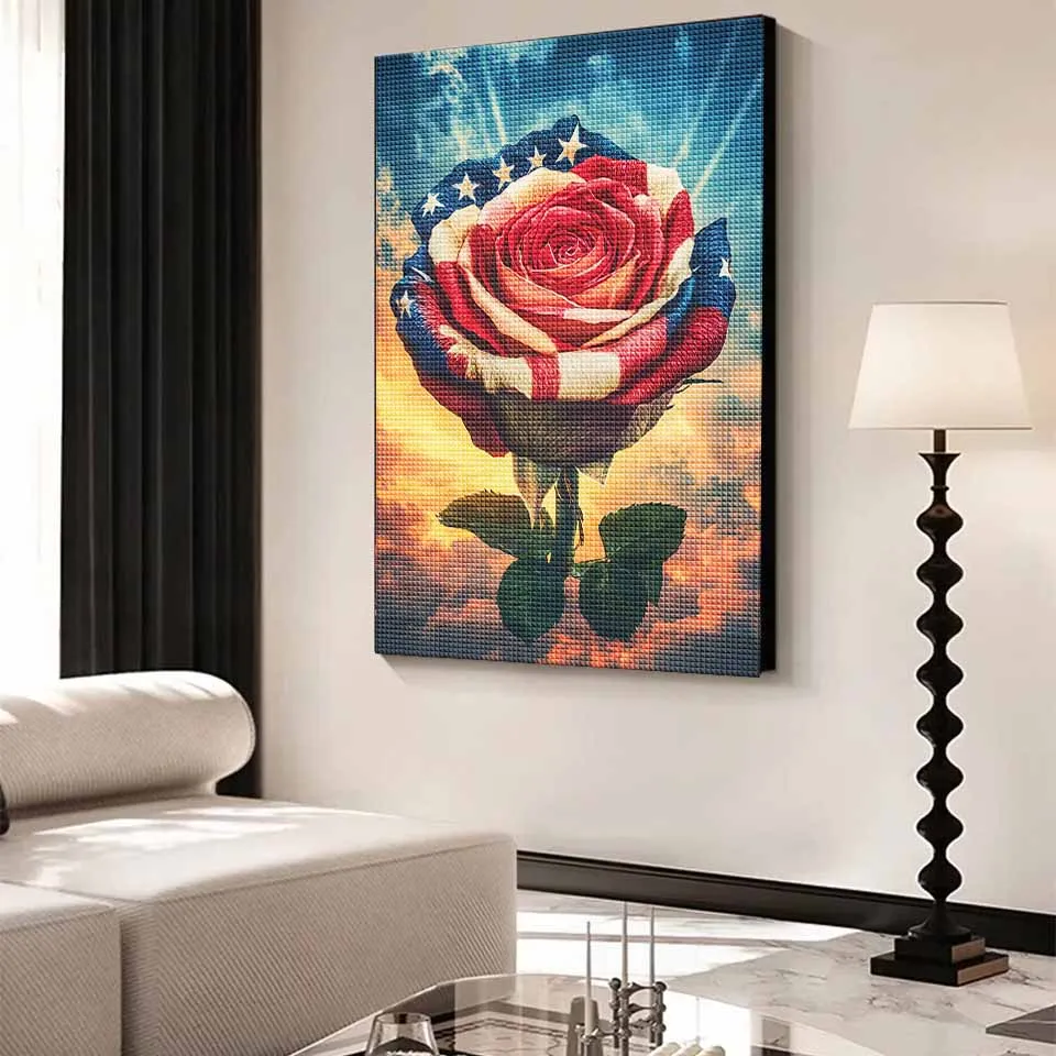 Diamond Painting Art Kit DIY Giant American Rose 2025 Novelty Diamond Embroidery 5D Rhinestone Cross Stitch Mosaic Home Decor