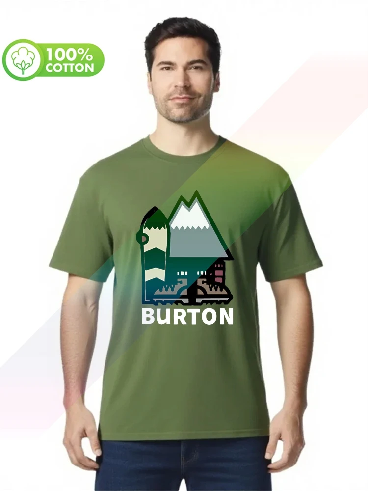 Camiseta de hombre 100% algodón, novedad de 2026, superventas, con logotipo de Burton Snowboards, tallas S-XXXL
