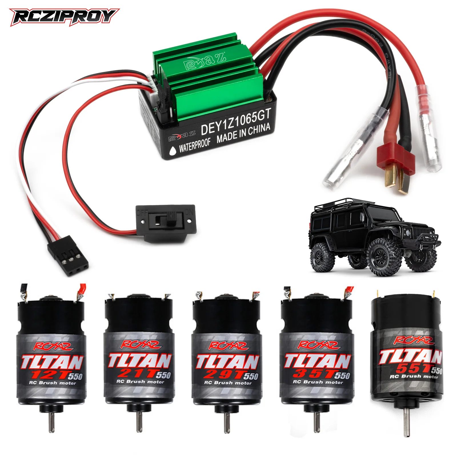 

Комплект: коллекторный двигатель RCZIPROY RC 550 и водонепроницаемый ESC 60A (10T/12T/21T/29T/35T/55T) для радиоуправляемых краулеров и грузовиков масштаба 1/10. Запчасти для радиоуправляемых моделей.