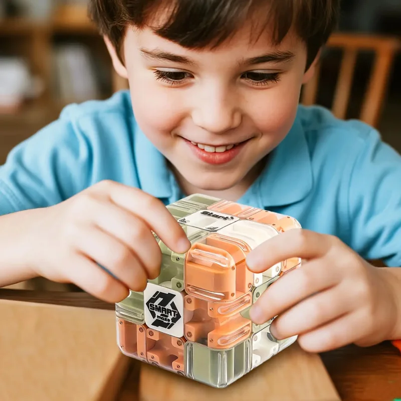 3D maze cube with beads, spatial awareness and problem-solving game, enhancing focus and critical thinking skills, birthday part