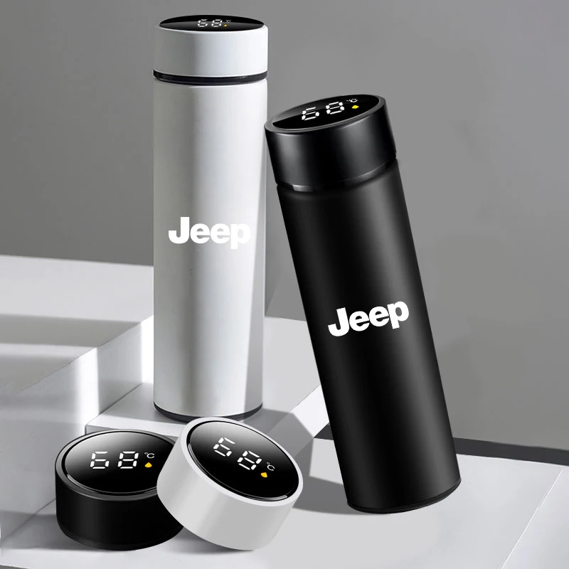 

1Pcs Portable Car Smart Thermos Bottle Temperature Display Cup Coffee Cup For Jeep Wrangler Grand Cherokee Compass Renegade