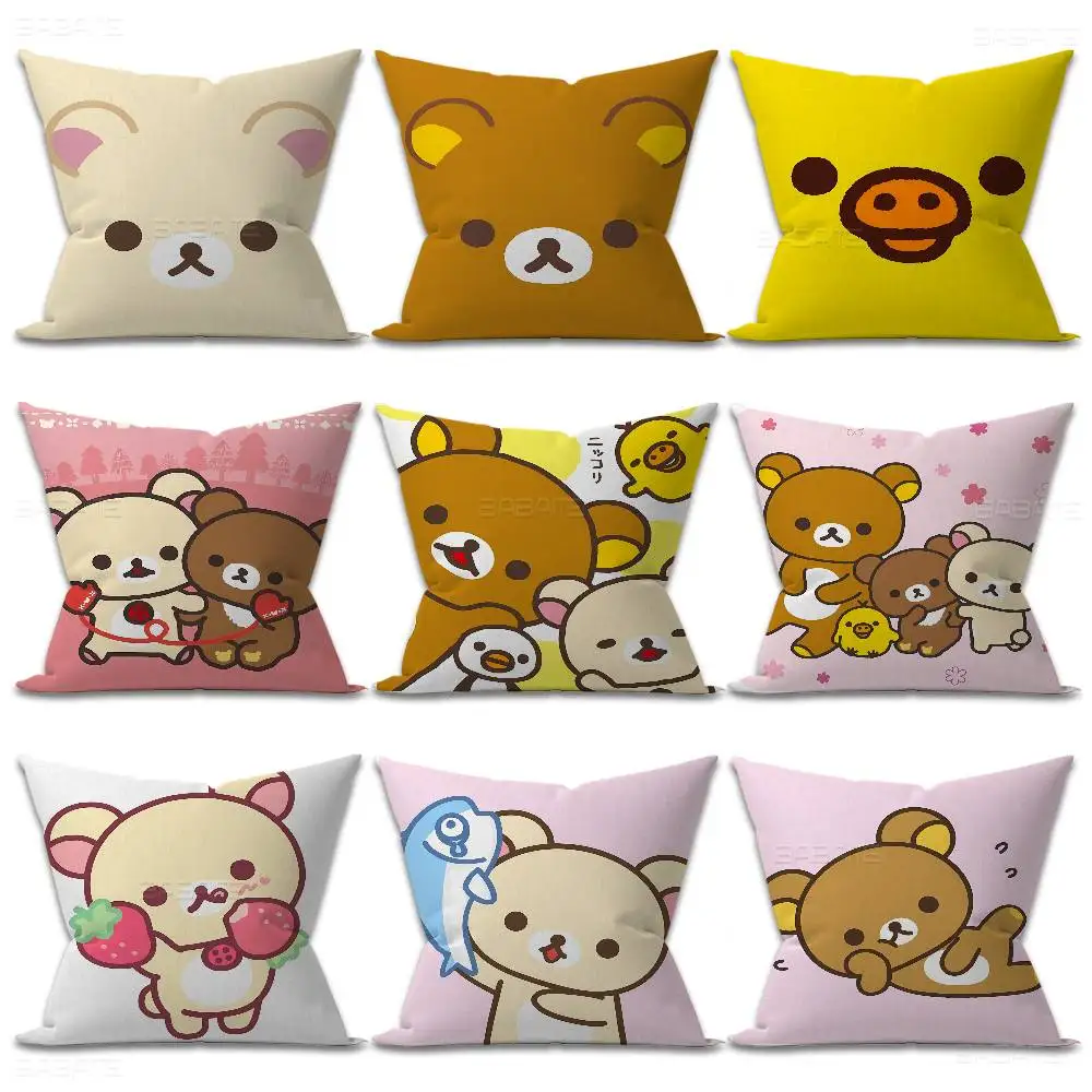Cute Cartoon Rilakkuma Personalized picture text home decorative pillows Household Gifts 45x45cm