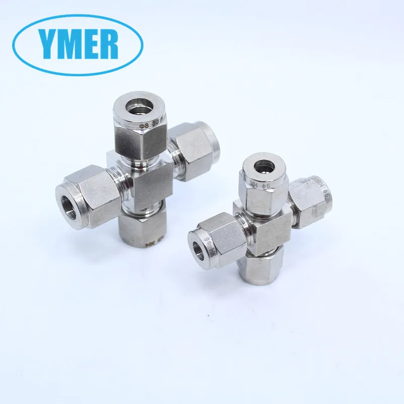 Stainless Steel Ferrule Four-way Middle Joint Middle Four-way Ferrule Four-way Joint Cross Pipe Joint