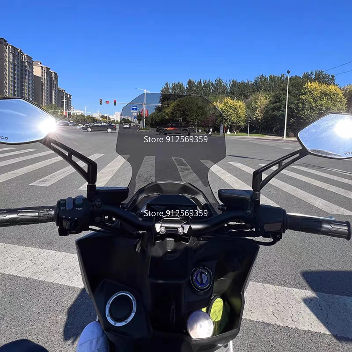 For motorcycle Kymco KRV180 front windshield windshield height chest protector rain shield modification accessories view 5