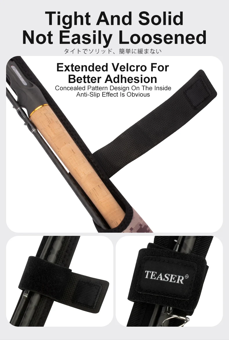 TEASER Lure Rod Schutztasche mit Doppelköpfen, verstellbare elastische Hülle, Hand- und Schultertasche, tragbare Outdoor-Radtasche – Detail 8