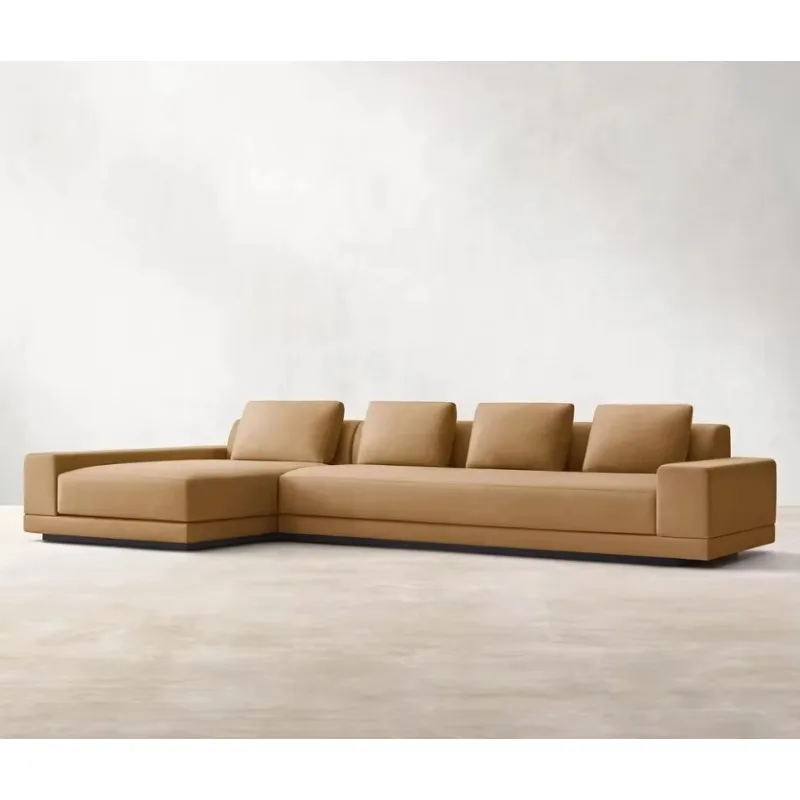 【Best-selling】Italy Living Room Sofa Set Modern L-Shape High Quality Home Furniture Made Of Wood Modern Style Villa Furniture