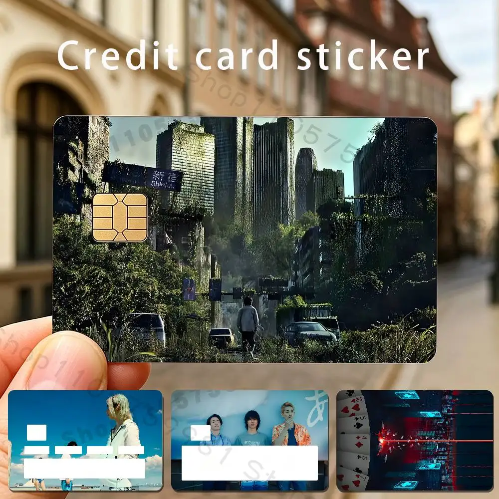 A-Alice in Borderland Holographic Laser Shinny Film Skin Cover Sticker for Debit Credit Card Bank Card