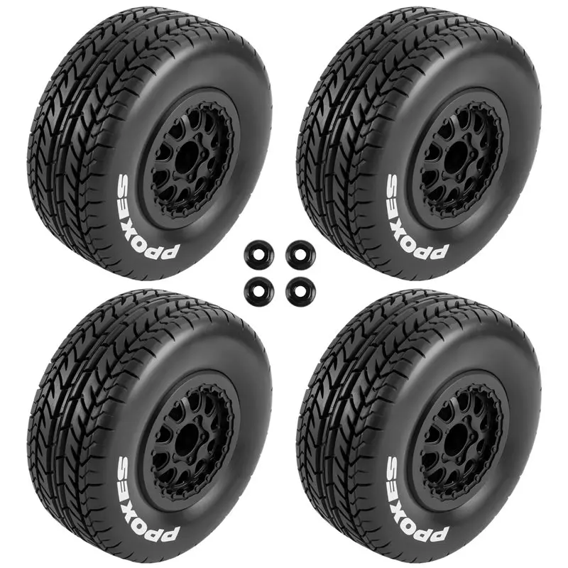 ABUM-4Pcs 112Mm 1/10 Short Course Truck Tire Tyres Wheel With 12Mm Hex For Traxxas Slash Arrma SENTON VKAR 10SC HPI RC Car
