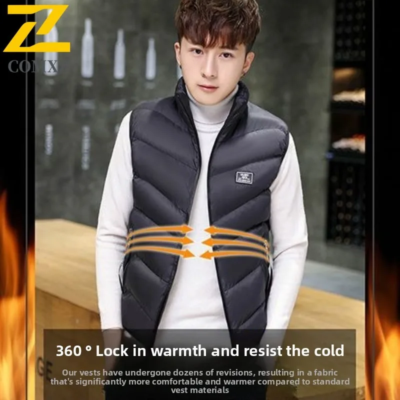 

​Men Outdoor Puffer Vest Winter Waterproof Windproof Thermal Quilted Cotton Waistcoat Hiking Camping Sports Fleece Lined​ Jacket