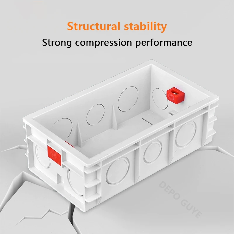 146 Type Wall Mounting Box Internal Cassette 146mm*86mm Standard Switch Socket Installation Bottom Box White Back Box
