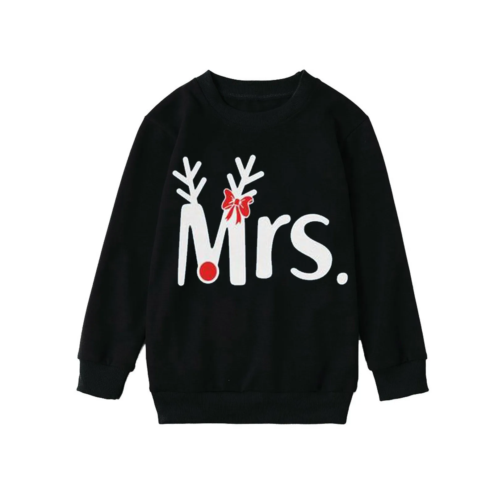 

Mrs Mr Print Unisex Couple's Merry Christmas Lovers Shirt Casual Long Sleeves Shirts Top Blouses O Neck Loose Couple Top Clothes