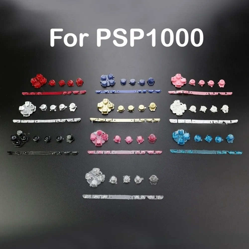 1 Conjunto de Botões Esquerdo e Direito ABXY, Select, Start, Home, D-PAD e Tecla de Volume para Reposição em Console de Jogo PSP1000 - Peças de Reparo