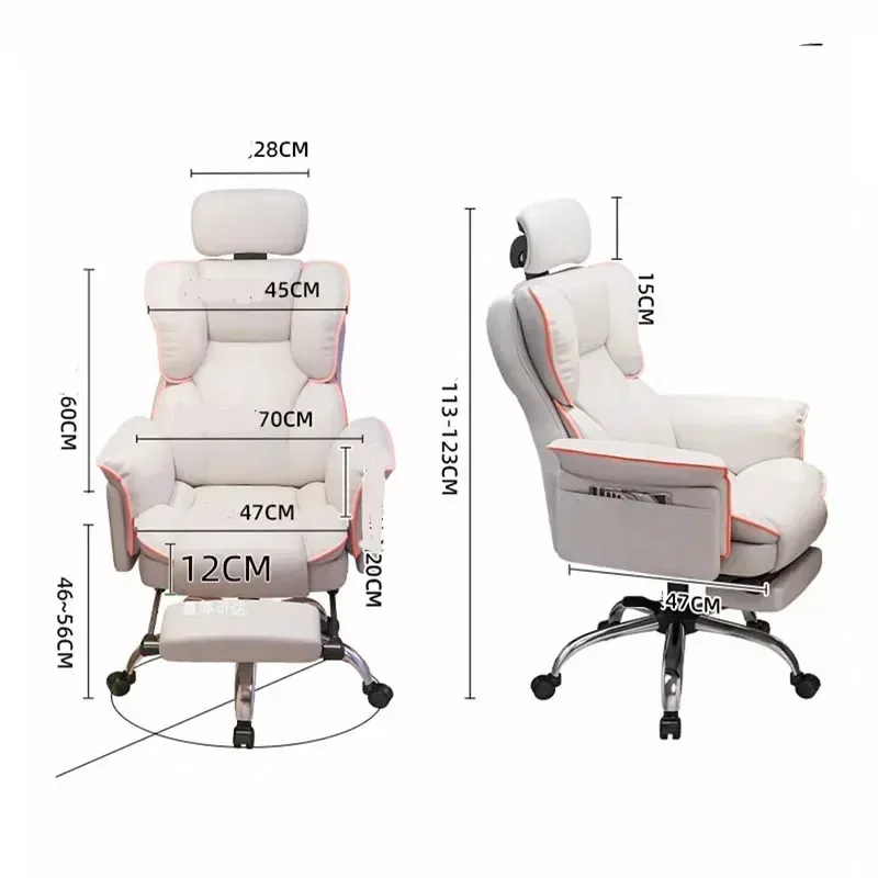 Design Gaming Office Chair With Footstool Leather Office Relaxing Recliner Gaming Relax Sillas Gemer Armchairs Furniture Hall