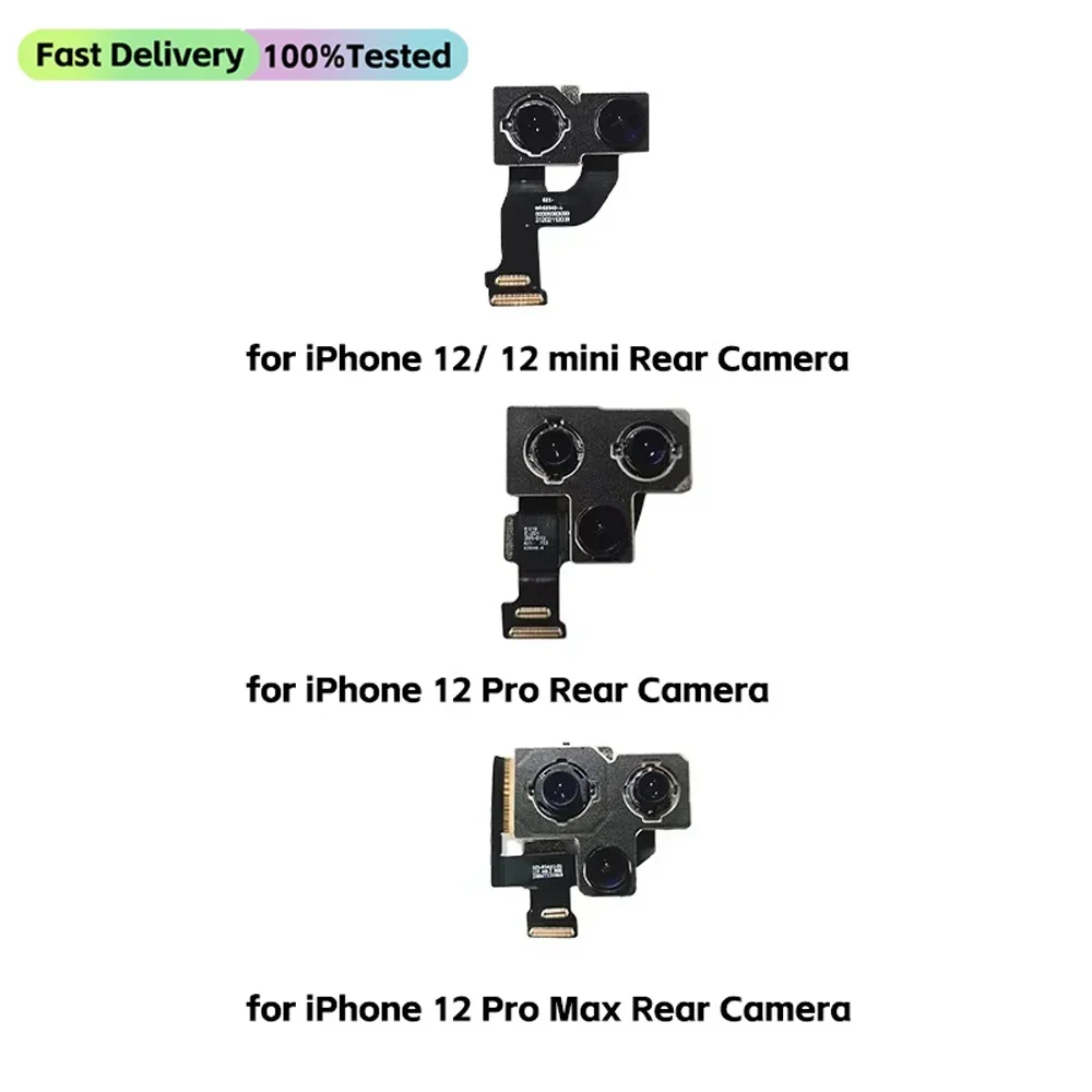 Features Work Camera For iPhone 12 13 Pro 14 Pro Max MINI Back Camera Rear Main Camera For iPhone 15 16 PRO MAX 14 Plus Camera