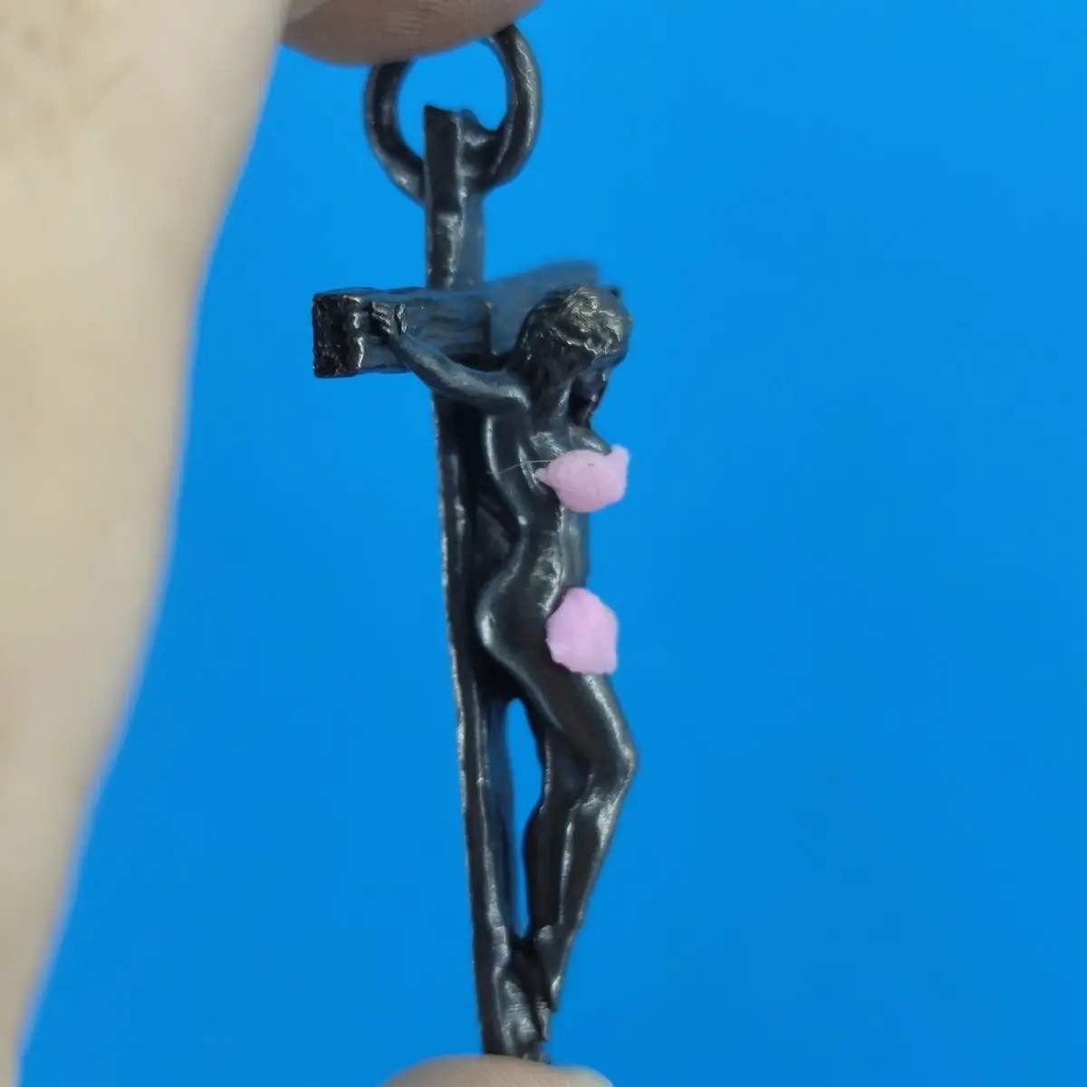 Solid Brass Anime Girl Charm Keychain Pendant for Collectors Gift Mini Ornament Decoration Statue