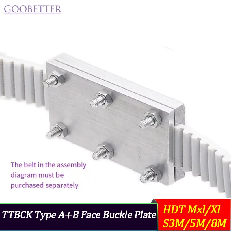 Tool-Free Open Belt Clamp Plate A+B Type for MXL/XL/S3M/5M/8M Industrial 3D Printer Automation Heavy Duty Easy Install