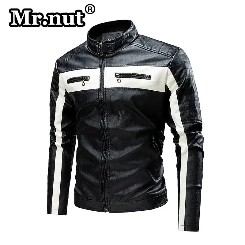 

Mr.nut Men's Motorcycle Jacket Man Autumn Winter Leather Velvet Coat Male Aviator Bomber Jackets Biker Windbreaker Man Clothing