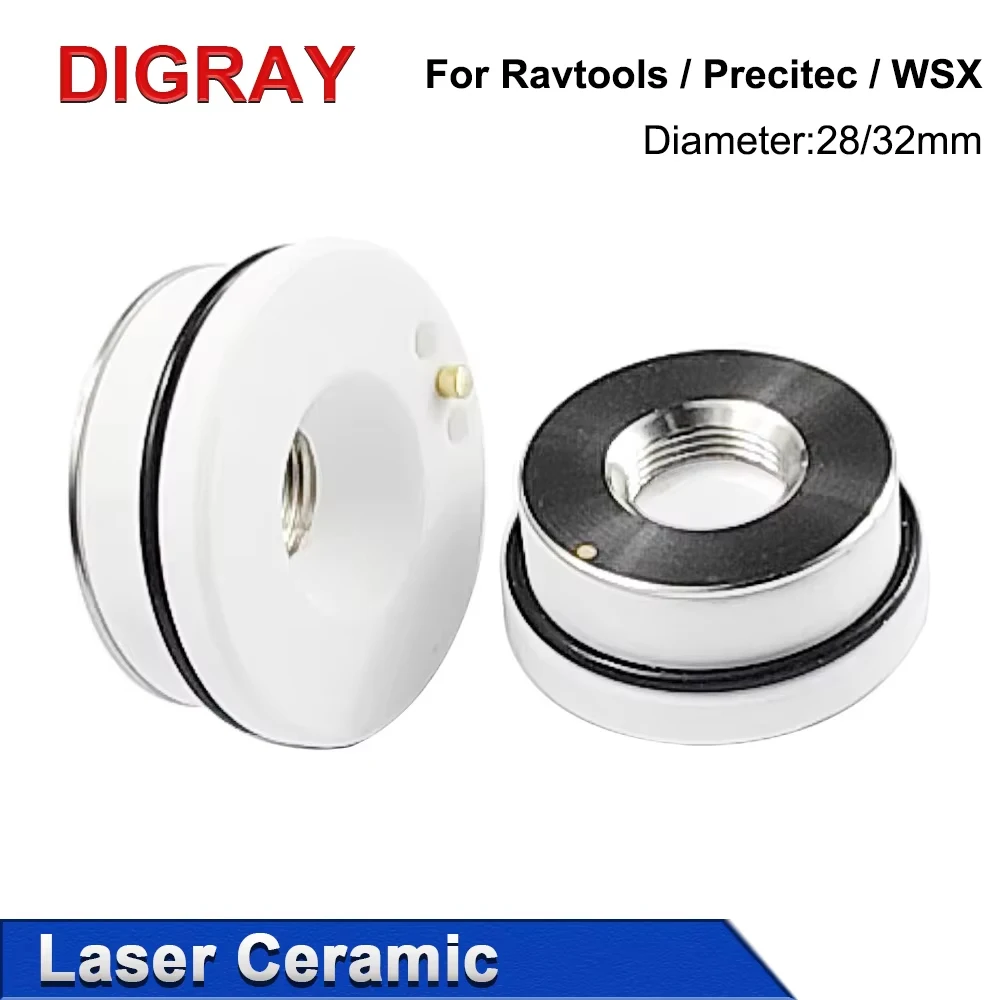 DIGRAY Laser Ceramic Ring Nozzle Holder 28mm/32mm for Raytools WSX Precitec HSG HANS DNE Fiber Laser Cutting Head