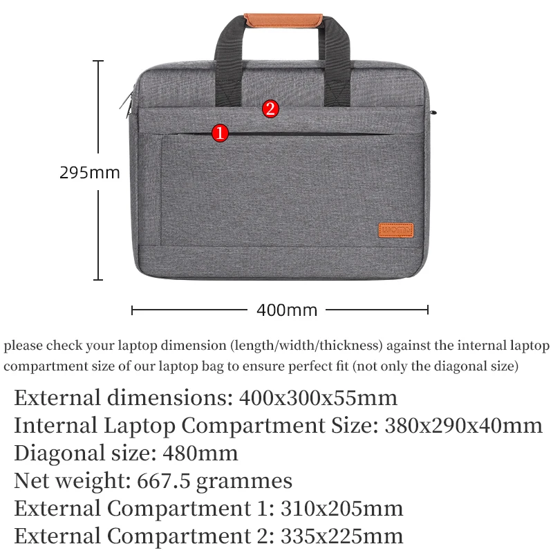 15.6 inch Laptop Shoulder Bag Shockproof Computer Bag Men Briefcase for MacBook Pro 16\