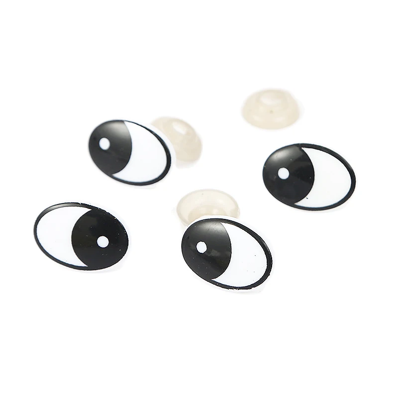 10-50MM Black Plastic Oval Safety Eyes for White Bear Doll Animal Puppet Crafts Children DIY Toys Plush Doll Accessories