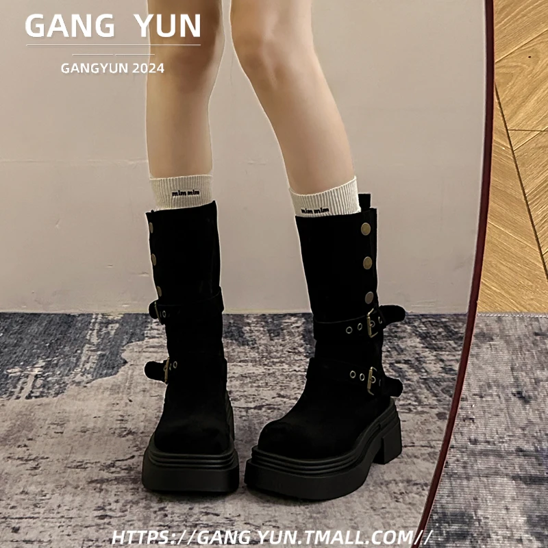 Women's Boots Autumn Boots-Women Sexy Thigh High Heels High Sexy Shoes 2024 Over-the-Knee Ladies Cowboy Lolita Rock Riding Motor