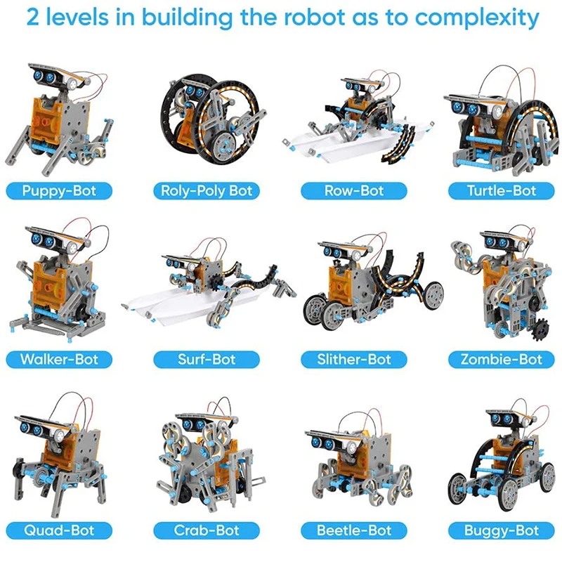 DIY Solar Robot Toy, Science Experiment, Building Powered, Learning Tool, Robots Educacionais, Gadgets Tecnológicos, Presentes, 12 em 1