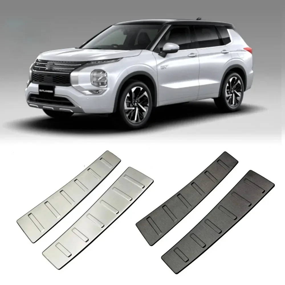 For Mitsubishi Outlander 2022 2023 Auto Rear Bumper Foot Plate Trunk Door Sill Guard Protector Cover Car Rear Trunk Sill Cover