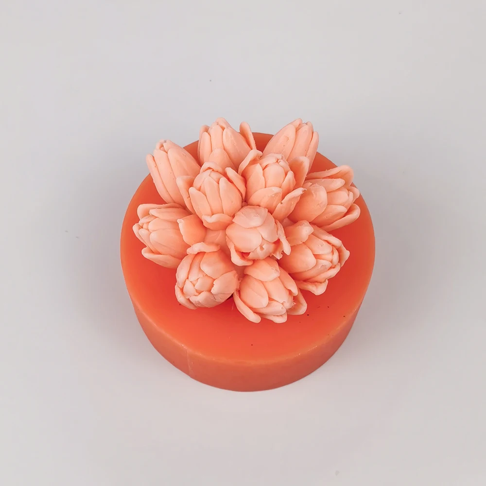 Handmade 3D Tulip Flower Mold, 3D Bloom, Wedding Cake, Silicone Molds, DIY Soap Making, Cupcake, Candy Decoration Craft, HC0372