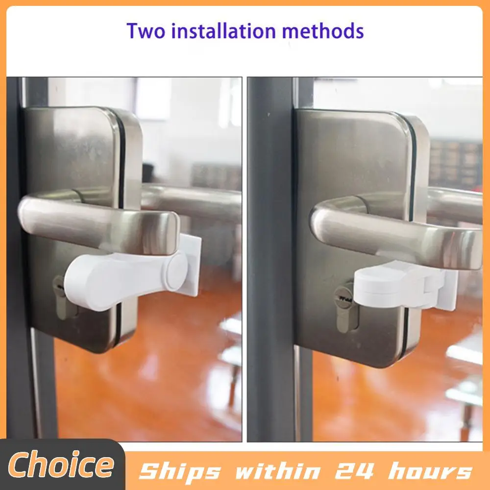Child Safe Door Lock Universal Cabinet Lock 180 Degree Rotating Window Door Handle Lock Self Adhesive for Window Door Cabinet