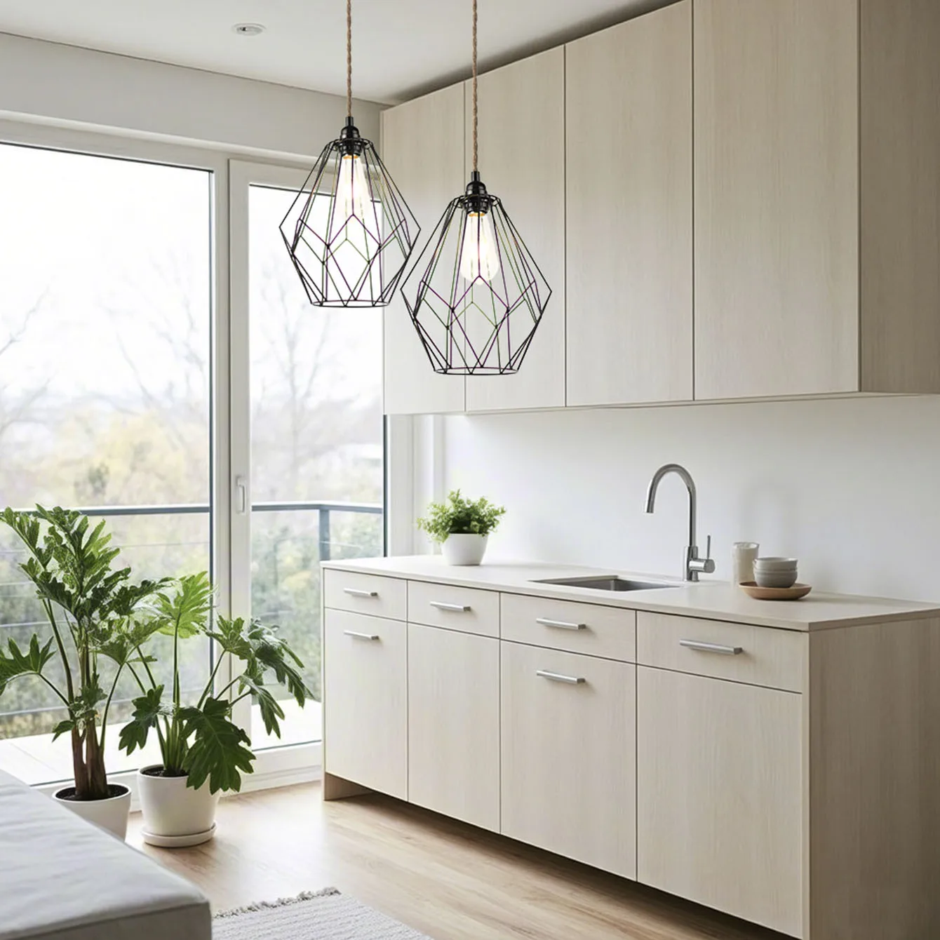 Nordic Minimalist Iron Birdcage Lampshade for Pendant Light Dining Room Living Room Lighting Accessory