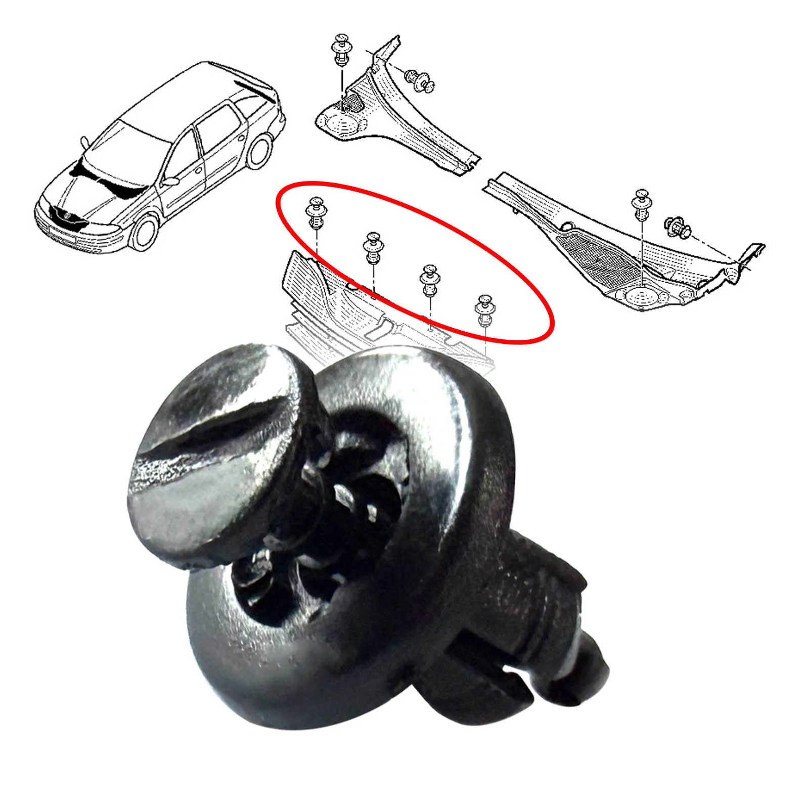 10x Plastic Bumper Fastener Trim Clips For Renault Clio Laguna Megane Espace Master Scenic Trafic 7703072360