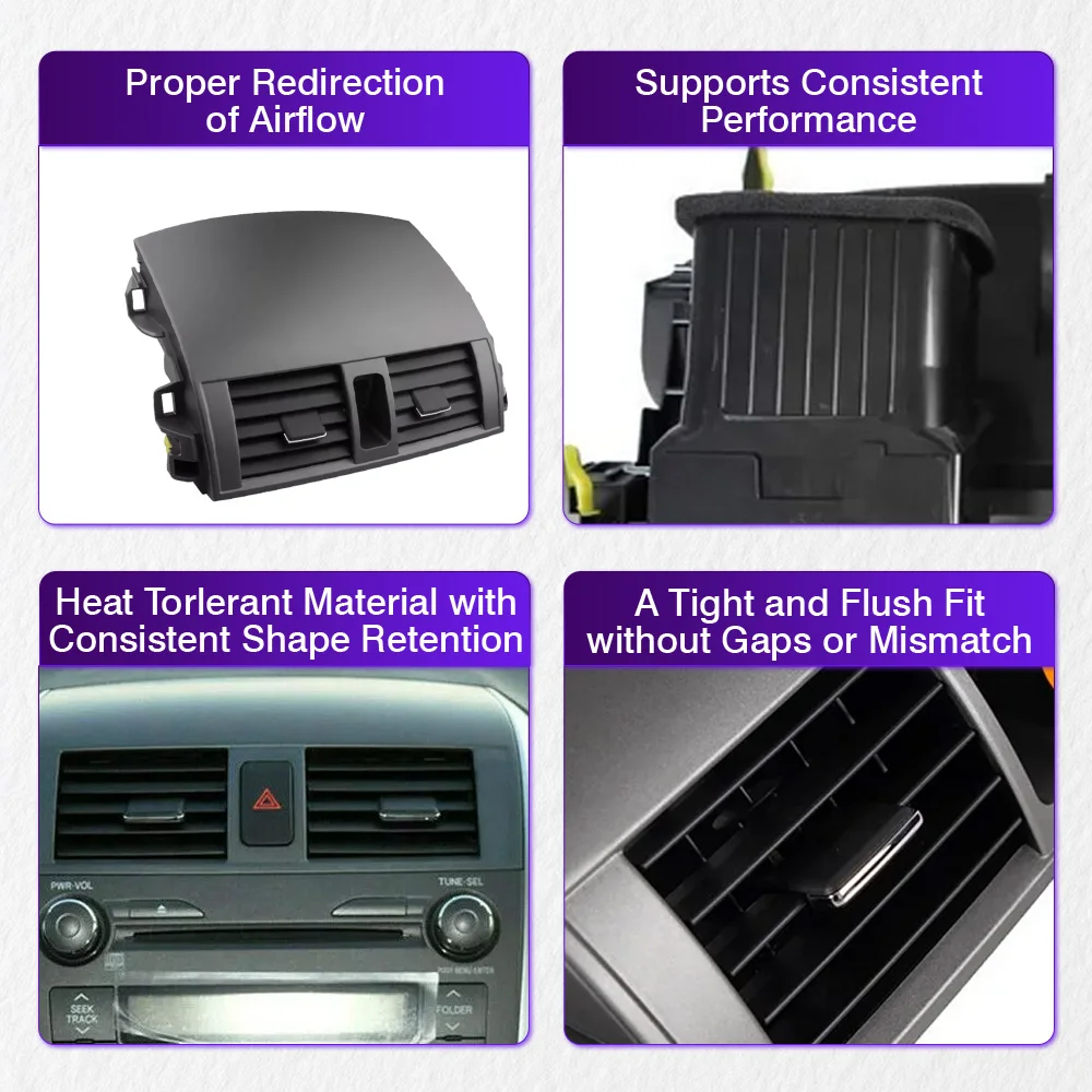 Center Dash A/C Outlet Air Vent Panel for Toyota Corolla 2009 2010 2011 2012 2013 Conditioning Outlet Panel Grille Cover - Image 4