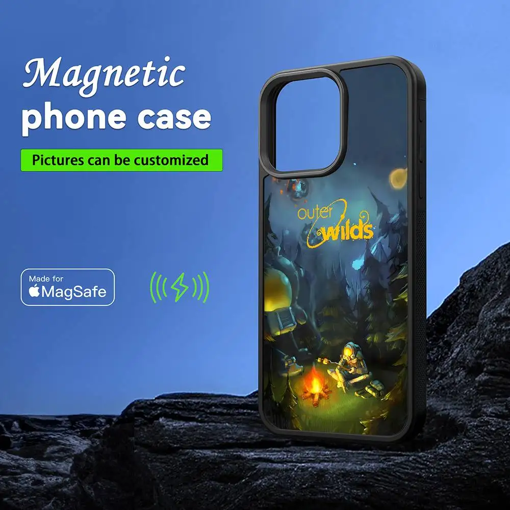 

Video Game O-Outer Wilds Phone Case MagSafe Magnetic For IPhone 16 15 14 13 12 11 Pro Plus Max Mini Wireless Charger Funda