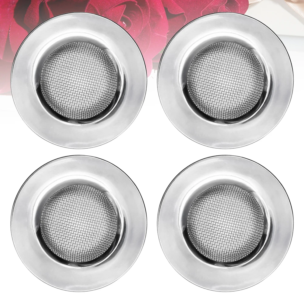 4Pcs Edelstahl Waschbecken Filter Abdeckung Anti-Rost Langlebig Haar Catcher Küche Badezimmer Abfluss Schutz Waschbecken Filter